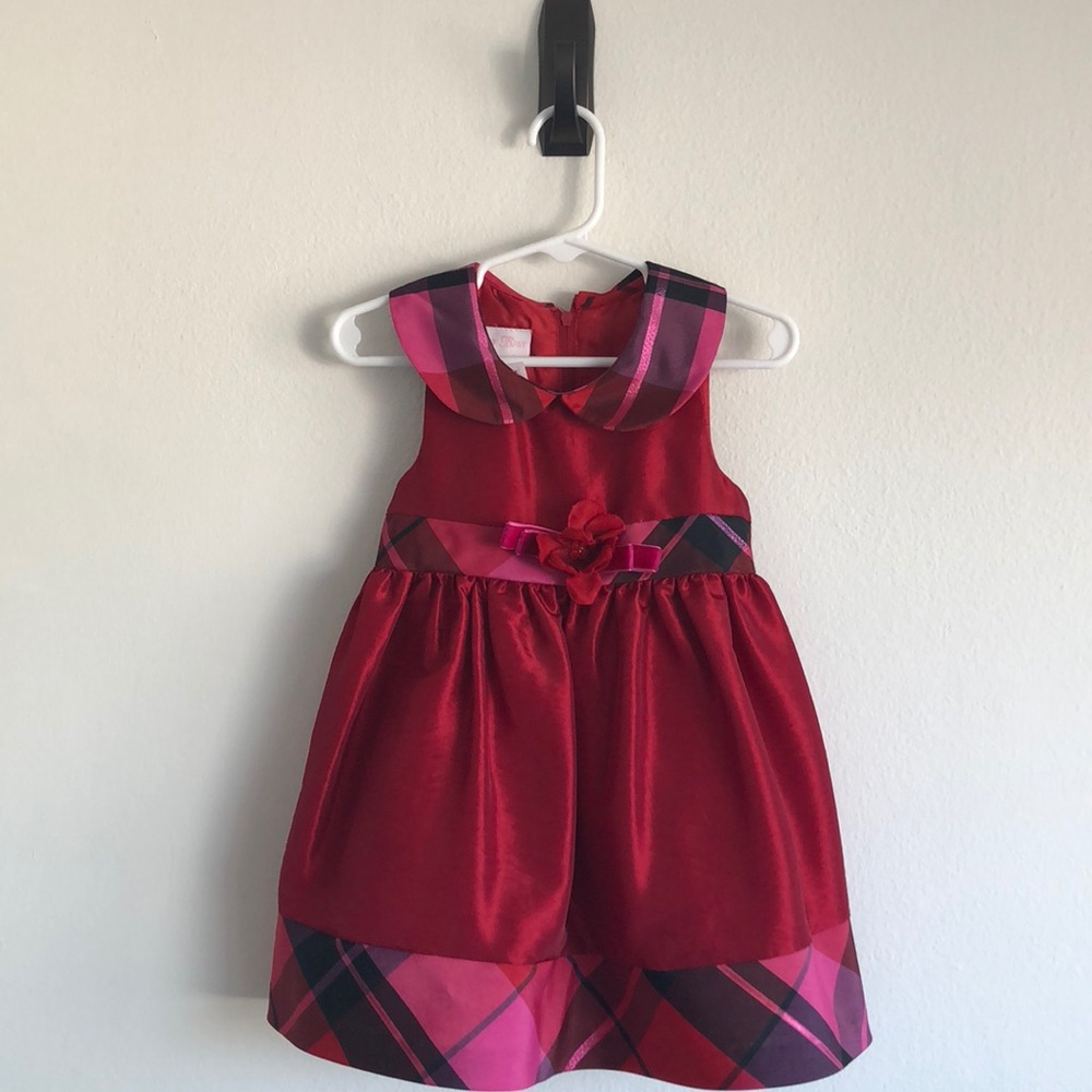 Bonnie Baby 24 Mos Red and plaid Holiday Dress